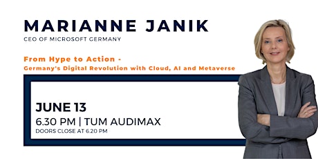 TUM Speakers Series with Marianne Janik!