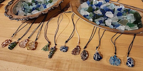 Wire wrap Sea Glass Necklaces at Powder Hollow Brewing