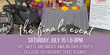 The FINALE shopping event at JBF McK/Allen/Frisco July 15, 6-8pm