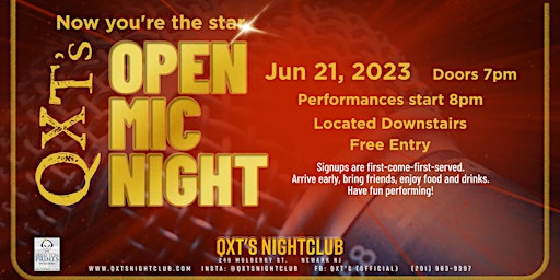 OPEN MIC NIGHT @ QXT's