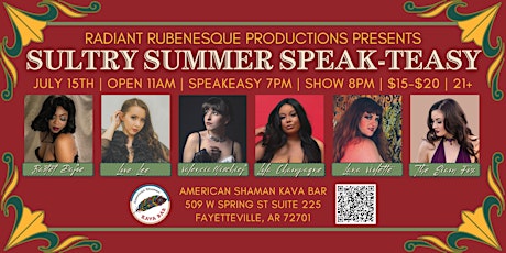 Radiant Rubenesque Productions Presents: Sultry Summer Speak-TEASY