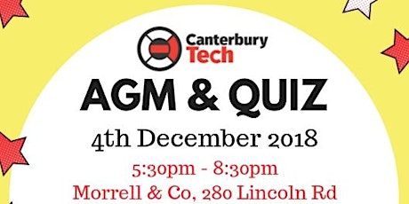 2018 Canterbury Tech AGM & Quiz primary image