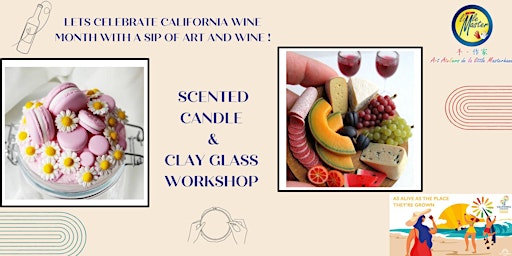 Scented candle and clay glass workshop celebrating  California wine month primary image
