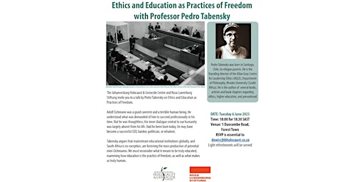 Ethics and Education as Practices of Freedom with Professor Pedro Tabensky primary image