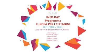 INFO DAY APEUR - PROGRAMMA EUROPA PER I CITTADINI INFO DAY APEUR - PROGRAMMA EUROPA PER I CITTADINI