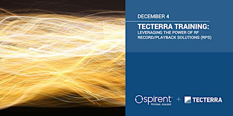 TECTERRA TRAINING: Leveraging the Power of RF Record/Playback Solutions (RPS)  primary image