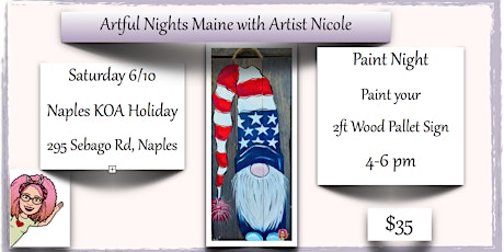 Paint Night July 4th Gnome at Naples KOA Holiday