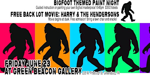 Bigfoot Paint & Movie Night @ Green Beacon Gallery primary image