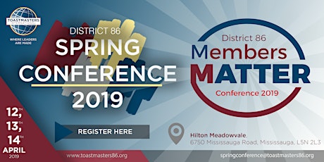 2019 District 86 Toastmaster Spring Conference primary image