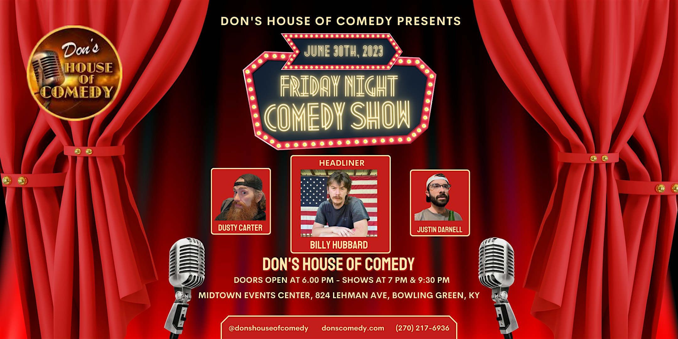 Don’s House of Comedy Presents…Headliner Billy Hubbard