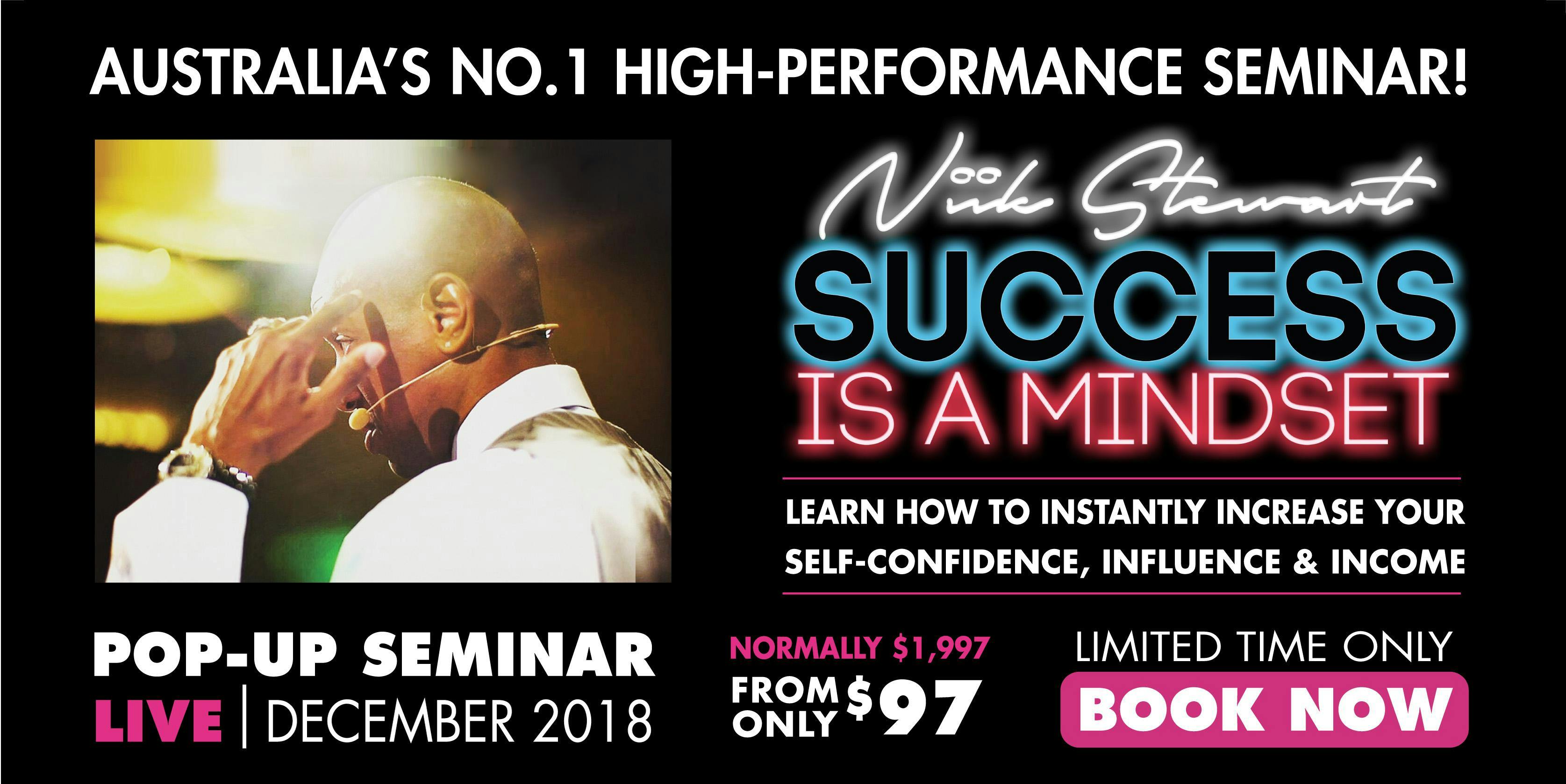 Niik Stewart's Success Is A Mindset Motivational Seminar - Adelaide