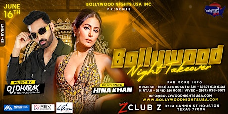 BOLLYWOOD NIGHT WITH HINA KHAN AND   DJ DHARAK # 1 BOLLYWOOD DJ IN USA