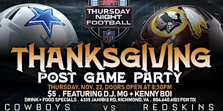 PGP- Post Game Party- THE REMATCH- Thanksgiving Night primary image