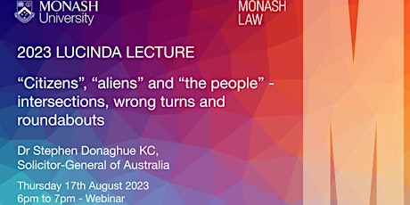 Lucinda Lecture: Citizens, Aliens and The People - Dr Stephen Donaghue KC primary image