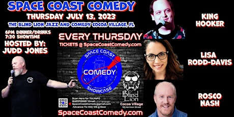 Primaire afbeelding van JULY 13th, The Space Coast Comedy Showcase at The Blind Lion Comedy Club