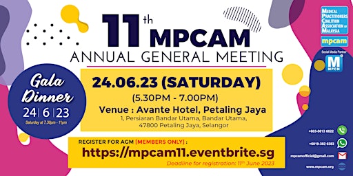 11th ANNUAL GENERAL MEETING OF THE MPCAM [THIS IS MEMBERS ONLY MEETING] primary image