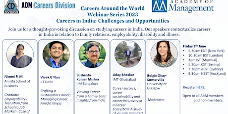 Academy of Management Careers Division, Careers in India Webinar