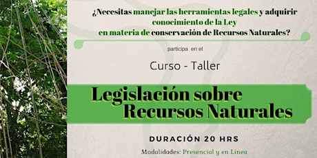 Imagen principal de Curso -Taller Práctico ”Legislación sobre Recursos Naturales”
