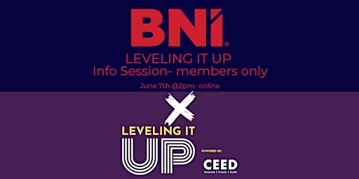 Leveling It Up Information Session for BNI primary image