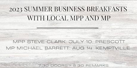 Business Breakfast with MPP Steve Clark