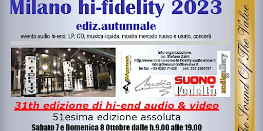 Milano hi-fidelity 2023 aut., la rassegna più importante hi-end, FREE ENTRY primary image