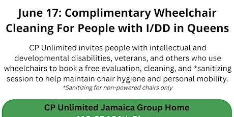 Complimentary Wheelchair Cleaning and Maintenance Clinic: Jamaica, Queens