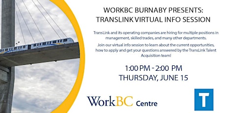 TransLink Virtual Info Session presented by WorkBC Burnaby