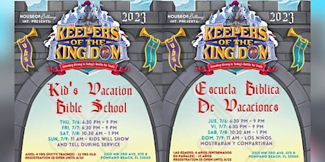 VACATION BIBLE SCHOOL - KEEPERS OF THE KINGDOM