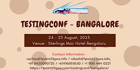 TestingConf- Bangalore on 24- 25 August 2023