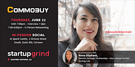 Image principale de Startup Grind: Somayeh Akbarshahi, Co-Founder of CommoBuy