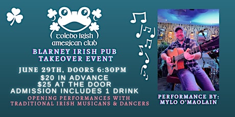 Imagem principal do evento Toledo Irish Club takes over The Blarney Irish Pub with Mylo O'Maolain!