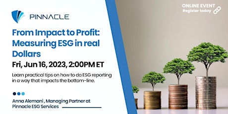 From Impact to Profit: Measuring ESG in Dollars (Virtual)