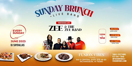 Sunday Brunch + Live Band |Brunch 12pm-4pm| Day Social 12pm-7pm| No Cover