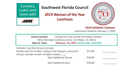 2019 SWFL Council WOY Exhibitor Payment Link