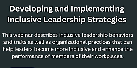 Developing and Implementing Inclusive Leadership Strategies
