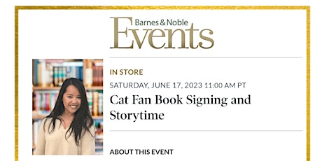 Author Cat Fan Storytime & Book Signing