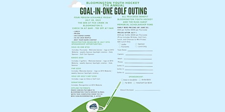 Bloomington Youth Hockey 7th Annual Goal-In-One Golf Outing