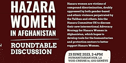 Advocating for Hazara Women in Afghanistan - A Roundtable Discussion primary image