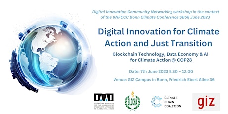 Digital Innovation Community Networking @ UNFCCC Climate Conf. SB58 Bonn