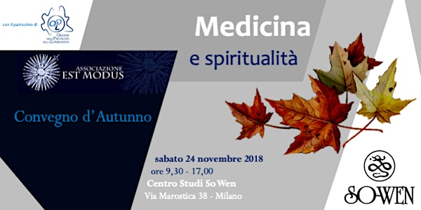 "Medicina e spiritualità" Convegno d'Autunno 2018