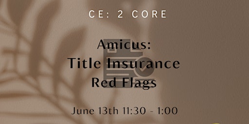 Amicus: Title Insurance Red Flags