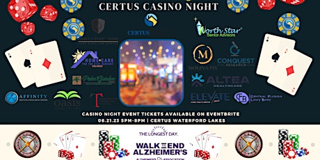 Casino Night Event to Support the Alzheimers Association on the Longest Day