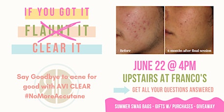 If you got it, Clear it--with AviClear. FDA approved laser for ACNE!