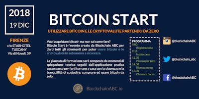 Bitcoin Start: utilizzare bitcoin e le criptovalute partendo da 0 | FIRENZE Bitcoin Start: utilizzare bitcoin e le criptovalute partendo da 0 | FIRENZE