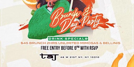 Sun. 06/04: R&B Sundays Bottomless Brunch & Day Party at TaJ NYC. RSVP Now! primary image