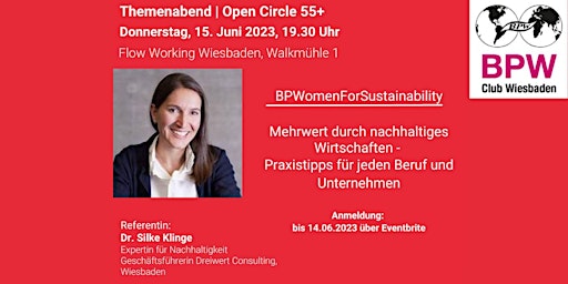 Themenabend "Mehrwert durch nachhaltiges Wirtschaften" mit Dr. Silke Kling
