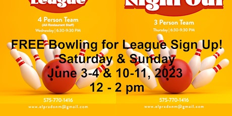 FREE Bowling for League Sign Up at Gutters Taos Bowling