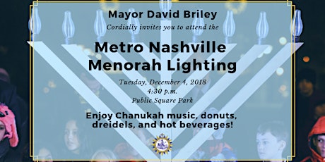 Metro Nashville Menorah Lighting 2018 primary image
