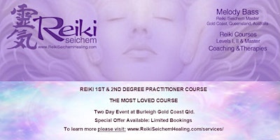 Primaire afbeelding van Usui Reiki Level 1 & 2 Practitioner Course Burleigh Waters Gold Coast