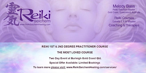 Hauptbild für Usui Reiki Level 1 & 2 Practitioner Course Burleigh Waters Gold Coast